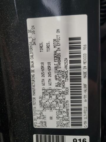 3TMLB5JN4RM071579 - 2024 TOYOTA TACOMA DOUBLE CAB CHARCOAL photo 12
