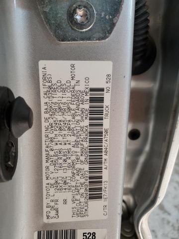 3TMJU62N49M074973 - 2009 TOYOTA TACOMA DOUBLE CAB PRERUNNER SILVER photo 12