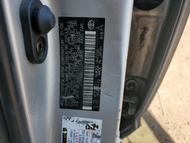 JTDKB20U163152832 - 2006 TOYOTA PRIUS SILVER photo 12