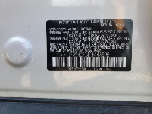 JF2SHCEC4CH448996 - 2012 SUBARU FORESTER LIMITED WHITE photo 14