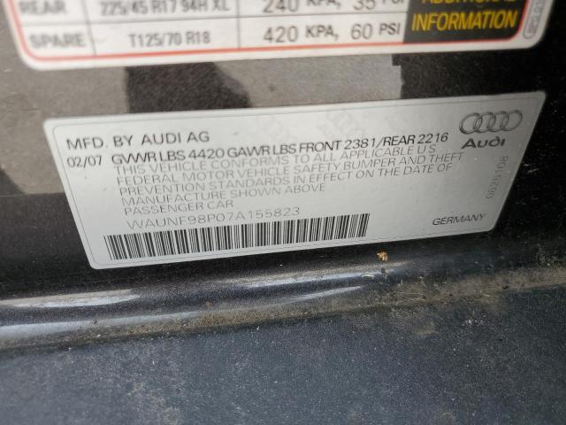 WAUNF98P07A155823 - 2007 AUDI A3 2.0 PREMIUM CHARCOAL photo 12