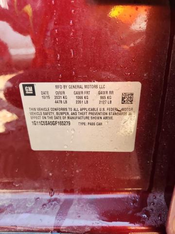 1G11C5SA5GF165279 - 2016 CHEVROLET MALIBU LIM LT MAROON photo 12