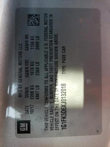 1G1FK3D6XJ0132018 - 2018 CHEVROLET CAMARO ZL1 SILVER photo 12