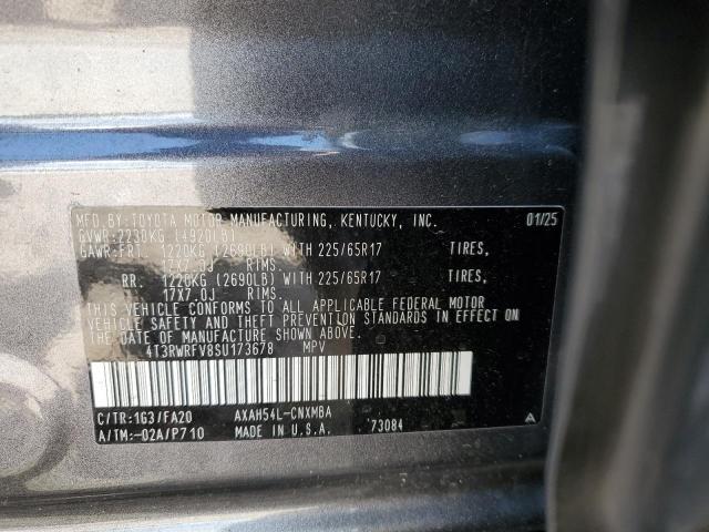 4T3RWRFV8SU173678 - 2025 TOYOTA RAV4 XLE Сірий фото 13