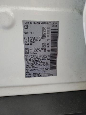 5N1AT2MV9JC776863 - 2018 NISSAN ROGUE S თეთრი ფოტო 14