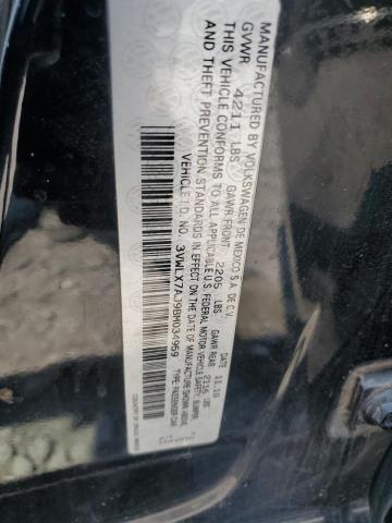 3VWLX7AJ9BM034959 - 2011 VOLKSWAGEN JETTA SEL BLACK photo 12