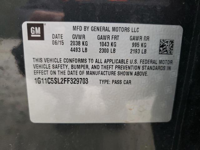 1G11C5SL2FF329703 - 2015 CHEVROLET MALIBU 1LT GRAY photo 12