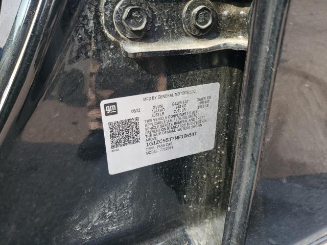 1G1ZC5ST7NF166547 - 2022 CHEVROLET MALIBU LS შავი ფოტო 13