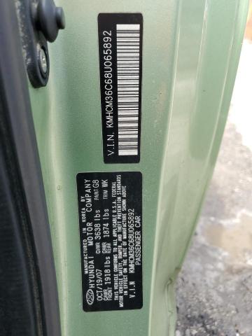 KMHCM36C68U065892 - 2008 HYUNDAI ACCENT GS მწვანე ფოტო 13