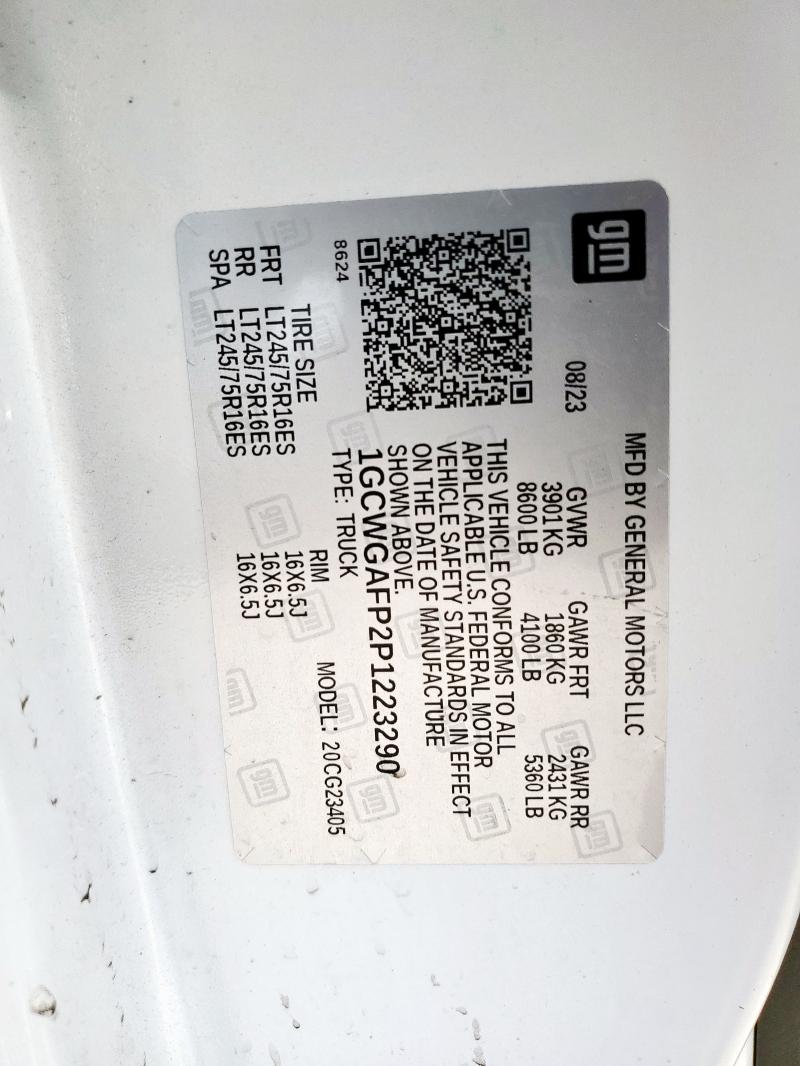 1GCWGAFP2P1223290 - 2023 CHEVROLET EXPRESS G2 白色 照片 13