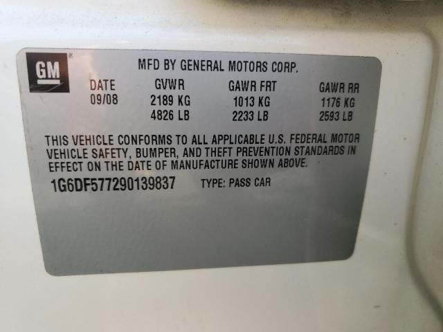 1G6DF577290139837 - 2009 CADILLAC CTS WHITE photo 12