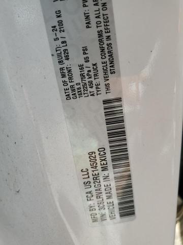 3C6LRVAG2RE145029 - 2024 RAM PROMASTER 1500 STANDARD Սպիտակ լուսանկար 12