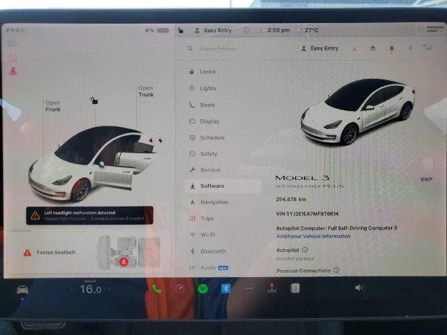 5YJ3E1EA7MF976614 - 2021 TESLA MODEL 3 WHITE photo 9