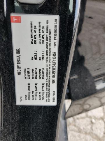 5YJ3E1EB4JF113452 - 2018 TESLA MODEL 3 Schwarz Foto 13