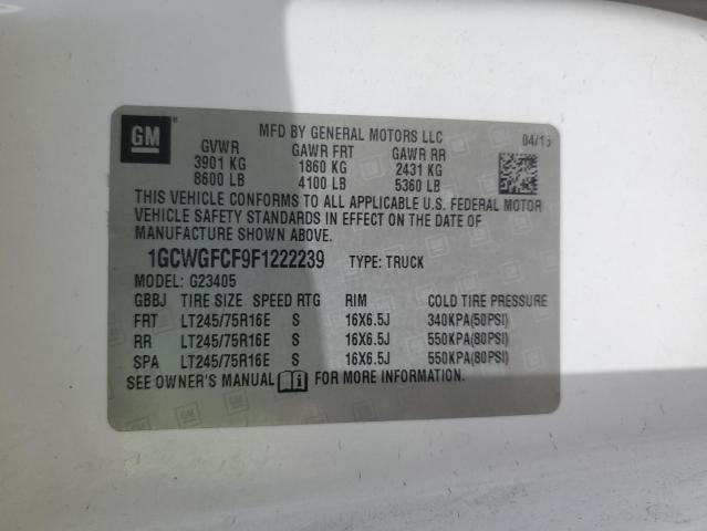 1GCWGFCF9F1222239 - 2015 CHEVROLET EXPRESS G2 თეთრი ფოტო 12