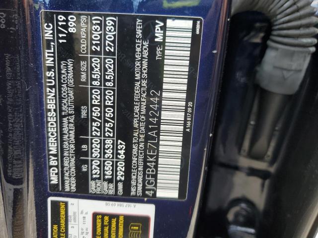 4JGFB4KE7LA142442 - 2020 MERCEDES-BENZ GLE 350 4MATIC BLUE photo 14