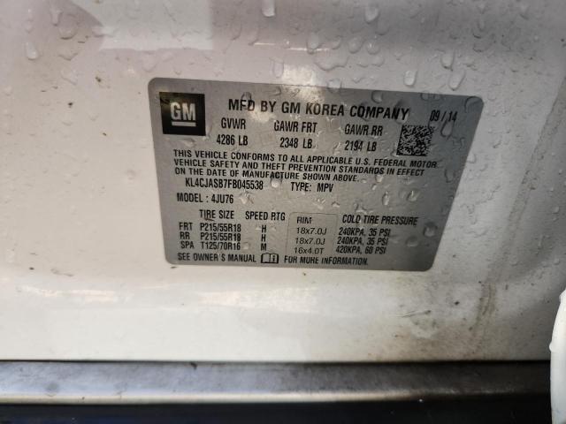 KL4CJASB7FB045538 - 2015 BUICK ENCORE 白色 照片 14