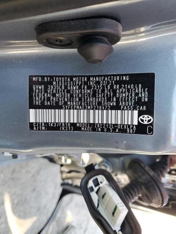 5YFEPMAE2MP218472 - 2021 TOYOTA COROLLA LE BLUE photo 12