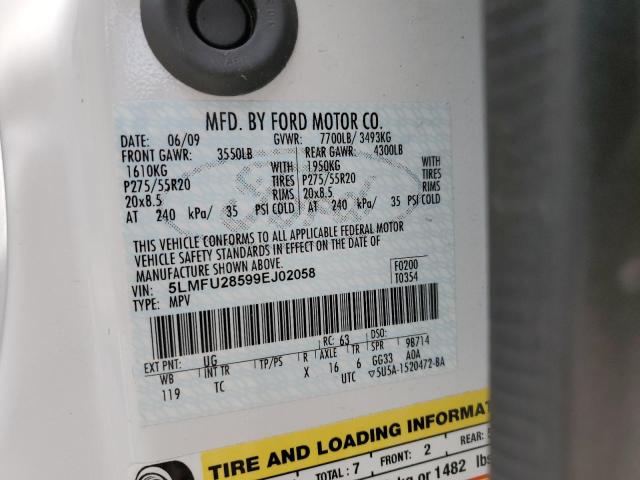 5LMFU28599EJ02058 - 2009 LINCOLN NAVIGATOR 白色 照片 13