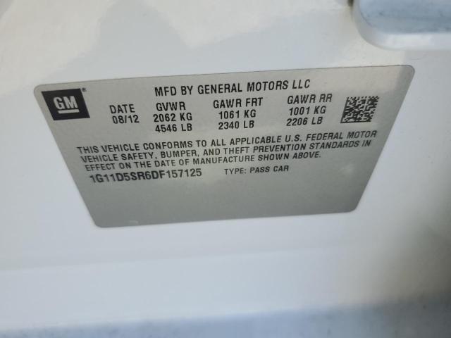 1G11D5SR6DF157125 - 2013 CHEVROLET MALIBU 1LT WHITE photo 12