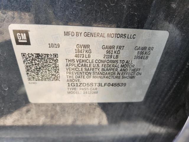 1G1ZD5ST3LF045539 - 2020 CHEVROLET MALIBU LT BLUE photo 12