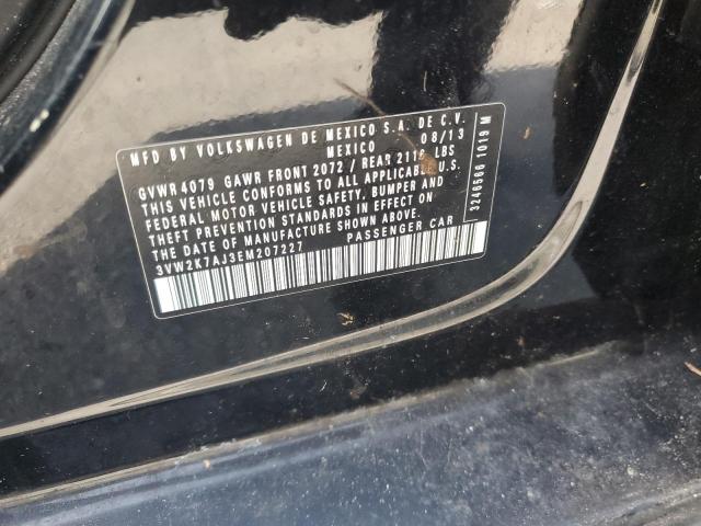 3VW2K7AJ3EM207227 - 2014 VOLKSWAGEN JETTA BASE BLACK photo 12