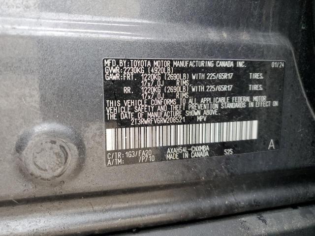 2T3RWRFV6RW208521 - 2024 TOYOTA RAV4 XLE გრაფიტი ფოტო 13