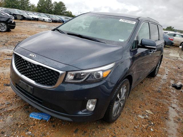 KNDMC5C11G6122111 - 2016 KIA SEDONA EX BLUE photo 1