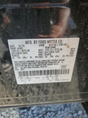 2LMTJ8LP0GBL76210 - 2016 LINCOLN MKX RESERVE შავი ფოტო 13