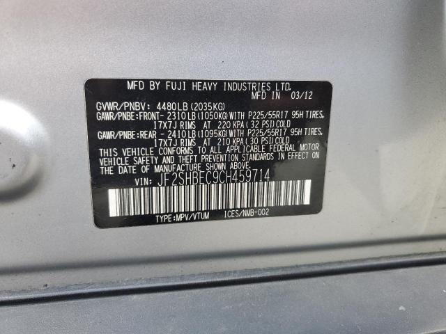 JF2SHBEC9CH459714 - 2012 SUBARU FORESTER LIMITED Silber Foto 13