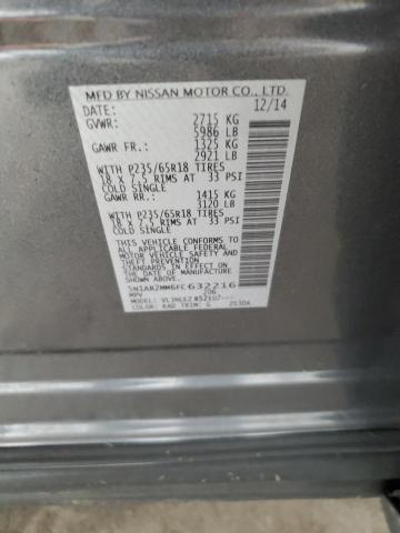 5N1AR2MM6FC632216 - 2015 NISSAN PATHFINDER S GRAY photo 13