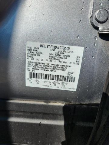 1FMSK7FH4LGA68110 - 2020 FORD EXPLORER LIMITED ვერცხლისფერი ფოტო 13