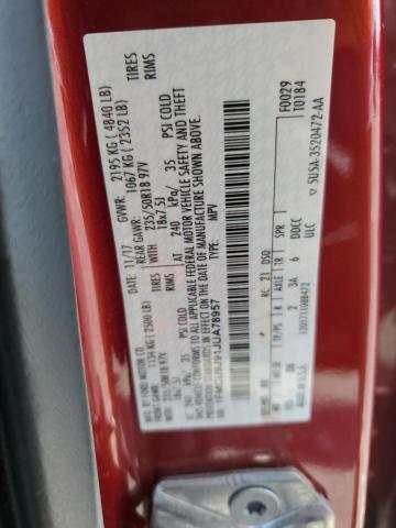 1FMCU9J91JUA78957 - 2018 FORD ESCAPE TITANIUM Қызыл фото 14