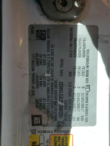 1GC0KUEG7FZ104822 - 2015 CHEVROLET SILVERADO K2500 HEAVY DUTY WHITE photo 12