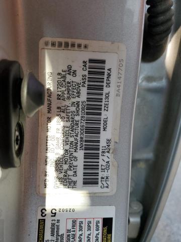 1NXBR30E67Z810825 - 2007 TOYOTA COROLLA CE SILVER photo 12