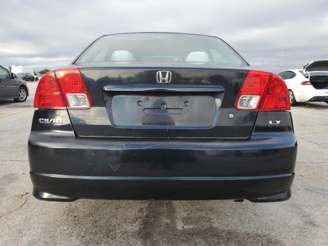 1HGES16535L027869 - 2005 HONDA CIVIC LX BLACK photo 6