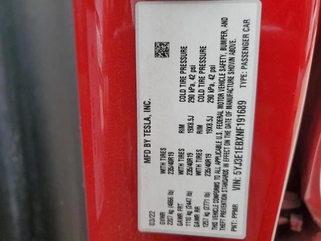 5YJ3E1EBXNF191689 - 2022 TESLA MODEL 3 RED photo 12