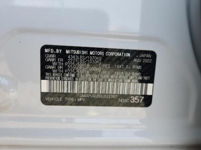 JA4APUAU5NU022367 - 2022 MITSUBISHI OUTLANDER ES WHITE photo 13