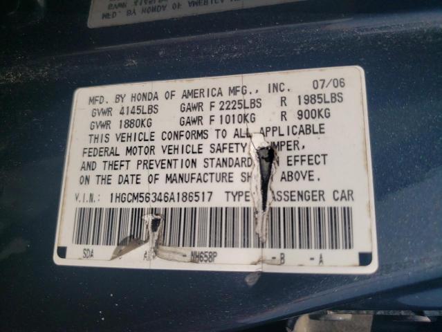 1HGCM56346A186517 - 2006 HONDA ACCORD SE GRAY photo 12