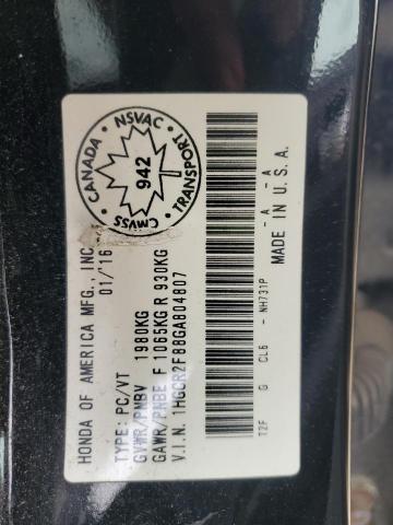 1HGCR2F88GA804807 - 2016 HONDA ACCORD EXL BLACK photo 13