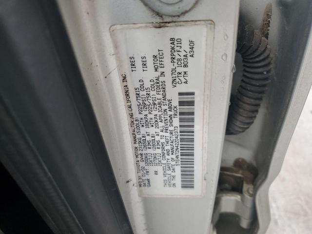 5TEHN72N42Z042373 - 2002 TOYOTA TACOMA DOUBLE CAB GRAY photo 12