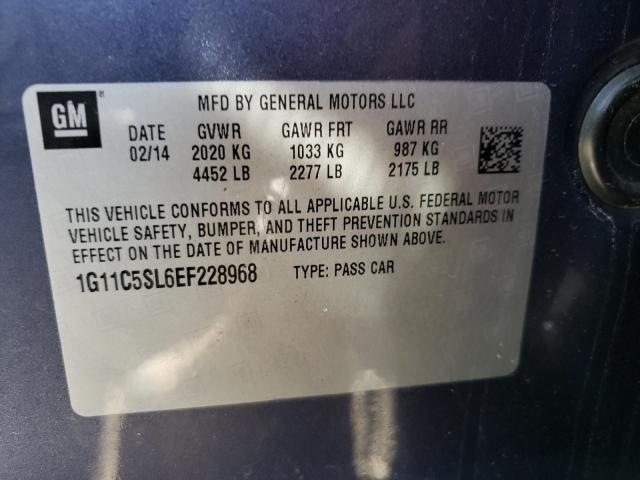 1G11C5SL6EF228968 - 2014 CHEVROLET MALIBU 1LT BLUE photo 12