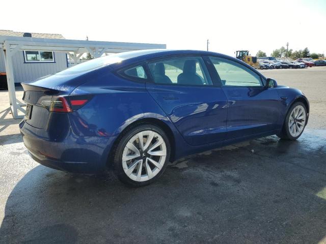 5YJ3E1EA3NF369899 - 2022 TESLA MODEL 3 Կապույտ լուսանկար 3