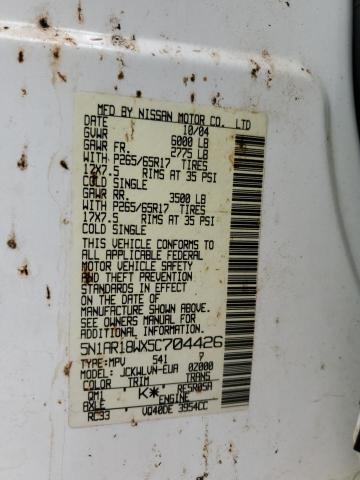 5N1AR18WX5C704426 - 2005 NISSAN PATHFINDER LE 白色 照片 13