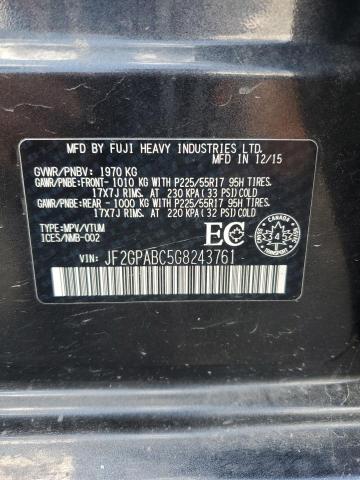 JF2GPABC5G8243761 - 2016 SUBARU CROSSTREK PREMIUM CHARCOAL photo 14