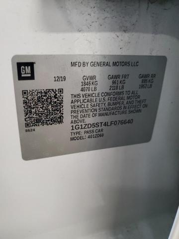 1G1ZD5ST4LF076640 - 2020 CHEVROLET MALIBU LT WHITE photo 12