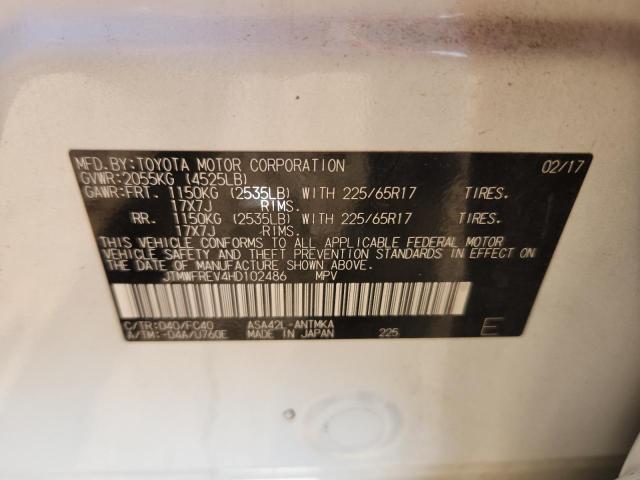 JTMWFREV4HD102486 - 2017 TOYOTA RAV4 XLE WHITE photo 13