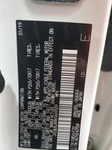 JTEBU5JR4K5669509 - 2019 TOYOTA 4RUNNER SR5/SR5 PREMIUM Ақ фото 13