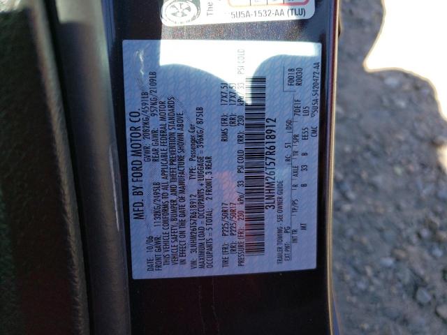 3LNHM26T57R618912 - 2007 LINCOLN MKZ PURPLE photo 12