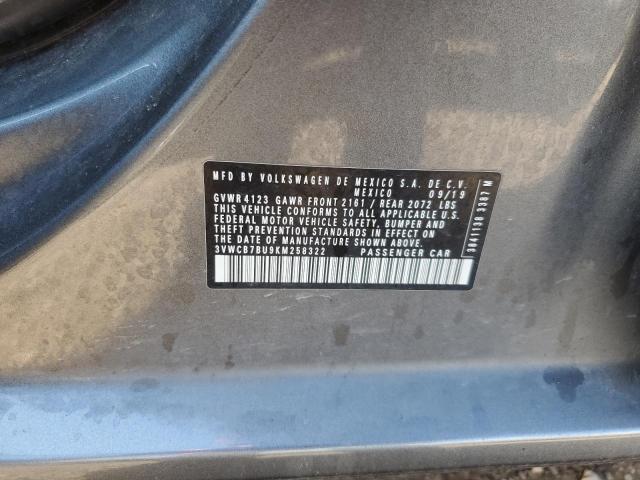 3VWCB7BU9KM258322 - 2019 VOLKSWAGEN JETTA S GRAY photo 12